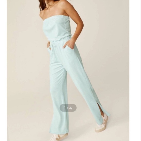 Beyond Yoga Pants - Beyond Yoga St Tropez Jumpsuit in tropical waters blue